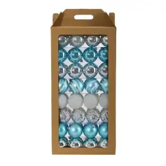 64ct. 3" Blue & Silver Shatterproof Ball Ornaments