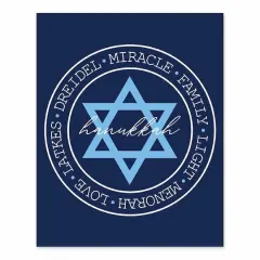 Hanukkah Circle Words 8x10 Tabletop Canvas