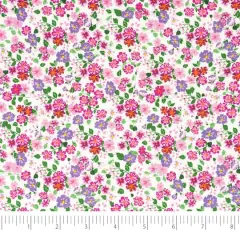 SINGER Packed Pink Flowers Cotton Fabric