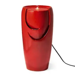 Glitzhome&reg; 29" Ceramic Pot Fountain Red