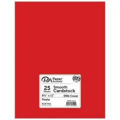 PA Paper&trade; Accents 8.5" x 11" 65lb. Smooth Cardstock, 25 Sheets Fiesta