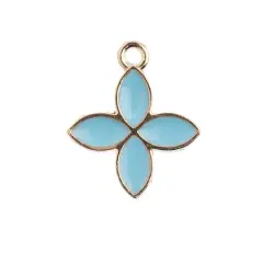 John Bead Sweet & Petite Four Petals Charms, 10ct. Light Blue