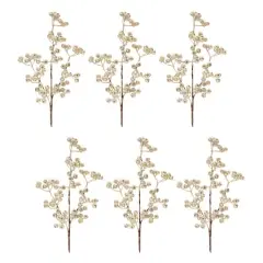 23" Glittered Berry Sprays, 6ct. Champagne