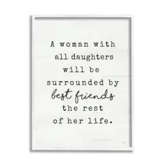 Stupell Industries Woman With All Daughters Loving Family Quote Framed Giclee Art White