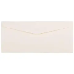 JAM Paper 4.12" x 9.5" Natural White Linen Strathmore Business Envelopes, 50ct.