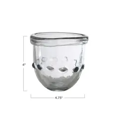 Hello Honey&reg; 4" Clear Organically Shaped Embossed Glass Votive Holder