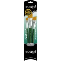 Prot&eacute;g&eacute; Gold Nylon Short Handle 3 Piece Brush Set