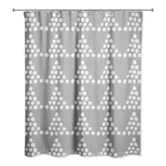 Stacked Triangle Dots Shower Curtain Gray