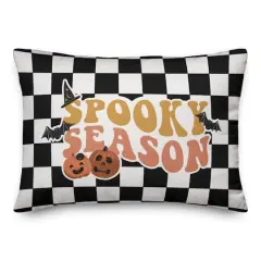 Spooky Season Check Pattern 14" x 20" Spun Poly Pillow