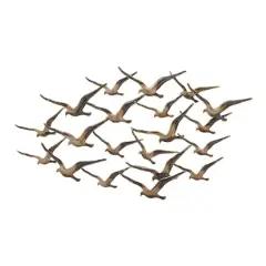 Gold Iron Coastal Birds Wall D&eacute;cor