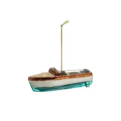 Hello Honey&reg; 5" Multicolor Glass Boat Ornament