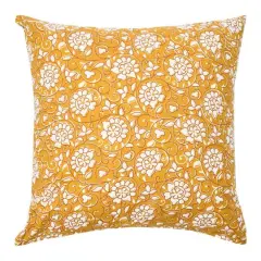 Hello Honey&reg; Yellow Floral Paisley Pillow Cover
