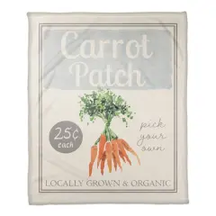 Carrot Patch Sign Watercolor 50" x 60" Coral Fleece Blanket