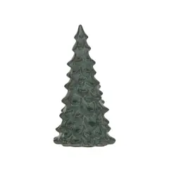 Hello Honey&reg; 7.5" Green Compact Stoneware Tree with Reactive Glaze