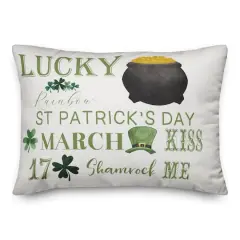 St. Patrick's Day Words 20" x 14" Throw Pillow