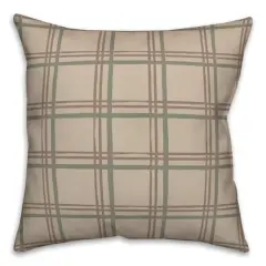 Brown Holiday Plaid Throw Pillow