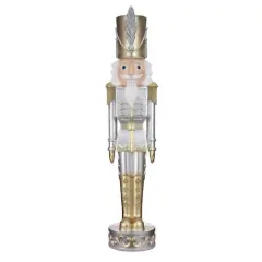 Haute Decor 48" Silver & Gold Christmas Nutcracker Soldier