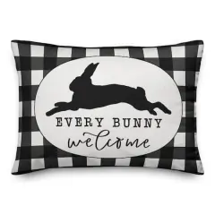 Buffalo Check Every Bunny Welcome Throw Pillow