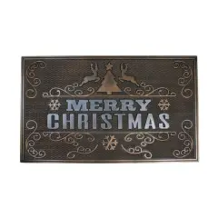 Gold & Silver Reindeer Merry Christmas Doormat