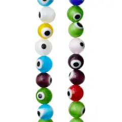 Multicolor Eyeball Glass Round Beads, 8mm by Bead Landing&trade;
