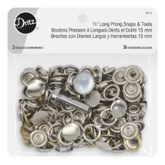Dritz&reg; Long Prong Snaps & Tools, 36 Sets Nickel