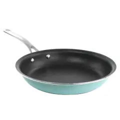 Martha Stewart Lockton 12" Turquoise Aluminum Nonstick Frying Pan