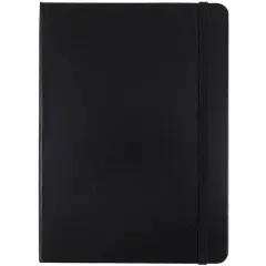 JAM Paper Medium Hardcover Notebook with Elastic Band Black