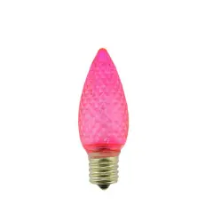 Faceted Transparent LED Christmas Replacement Bulbs, 4ct. Pink