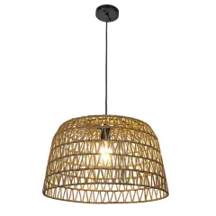 Hello Honey&reg; 19.5" Boho Open Weave Metal and Paper Rope Ceiling Light Brown