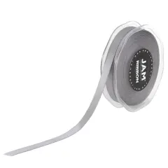 JAM Paper 3/8" x 25yd. Double Faced Satin Ribbon Silver