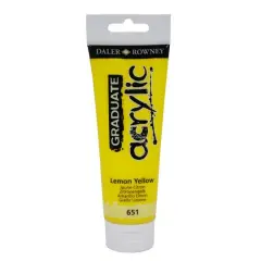 Daler-Rowney&reg; Graduate Acrylic Paint, 120mL 651 Lemon Yellow