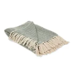 DII&reg; Handloom Chevron Throw Hunter Green