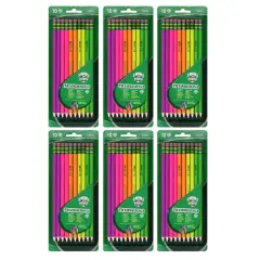 Ticonderoga&reg; Neon Pencils, 6 Packs of 10