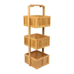 Organize It All Lohas Bamboo Deluxe 3-Tier Bathroom Caddy