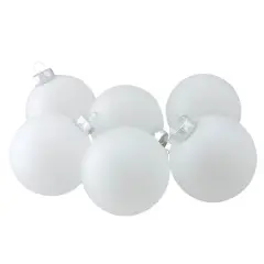 6ct. 3.25" Matte Frosted White Glass Ball Ornaments