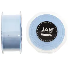 JAM Paper 1.5" x 25yd. Double Faced Satin Ribbon Light Blue