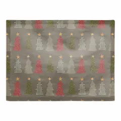 Gray Tree Pattern Cotton Twill Placemat