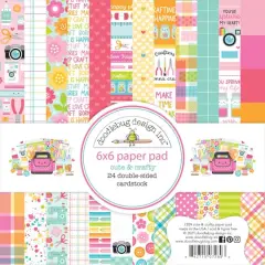 Doodlebug Double-Sided Paper Pad 6" x 6" 24 ct. Cute & Crafty, 12 Designs/2 Each
