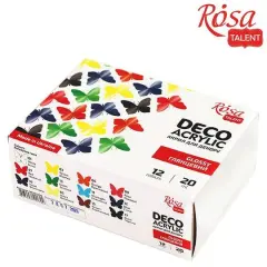 Rosa Talent Deco 12 Color Glossy Acrylic Paint Set