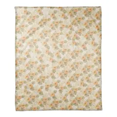 Watercolor Pumpkin Coral Fleece Throw