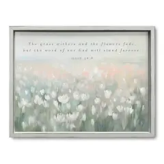 24" x 18" Our God Will Stand Forever Framed Wall Art White