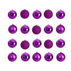 20ct. 3" Pink Shatterproof Christmas Ornaments