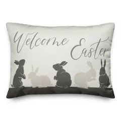 Welcome Easter Bunny Pillow 4 14" x 20" Throw Pillow