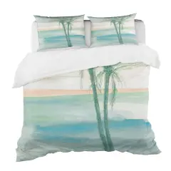 Designart Peaceful Dusk II Tropical Coastal Duvet Cover Set Multi
