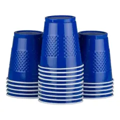 JAM Paper 12oz.Plastic Party Cups, 20ct. Blue