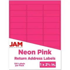 JAM Paper Standard Mailing Return Address Labels Neon Pink