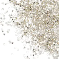 Miyuki Delica Glass Round Seed Beads, 11/0 Silver Lined Gray Mist