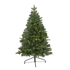 4ft. Pre-Lit Grand Teton Spruce Flat Back Artificial Christmas Tree, Clear LED Lights
