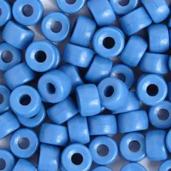 John Bead 9mm Opaque Glass Pony Beads, 100ct. Medium Blue
