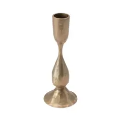 Hello Honey&reg; 6.5" Antique Brass Hand-Forged Metal Taper Holder